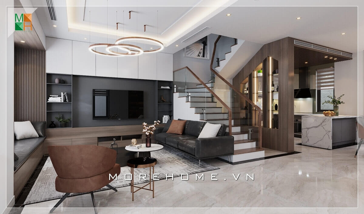 Trang trí nội thất phòng khách liền bếp đẹp cho biệt thự, nhà phố, căn hộ cao cấp. Thiết kế nội thất biệt thự